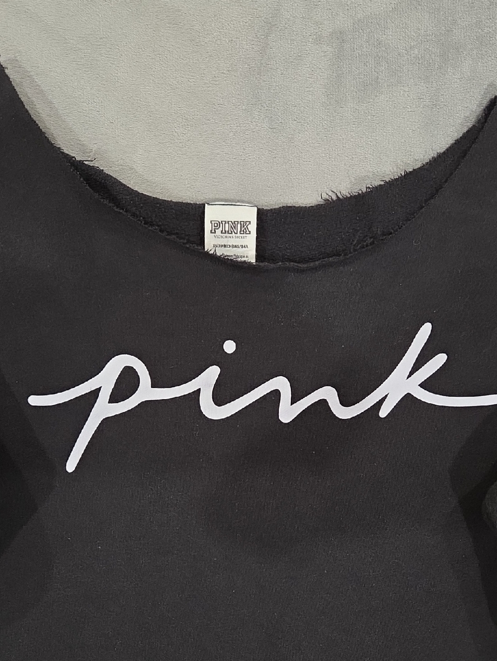 Victoria's Secret PINK Black and White Logo Tag Tee